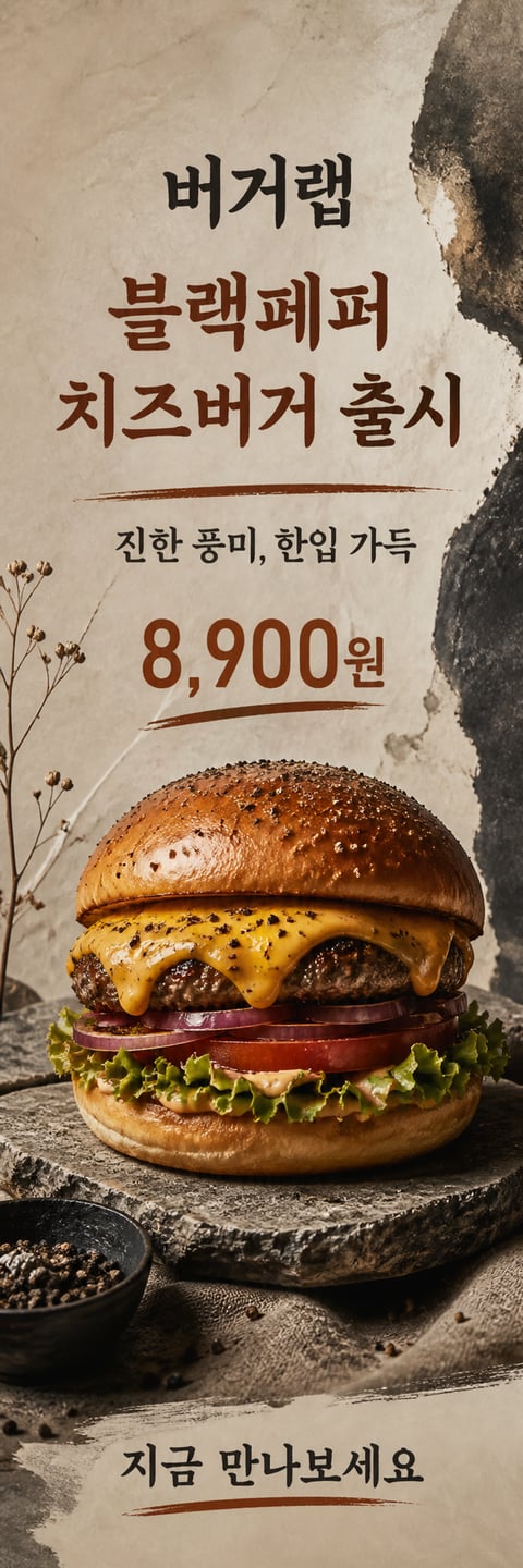 Wabi Sabi 스타일을 직접 주입해 생성한 완성 이미지형 Y배너 템플릿