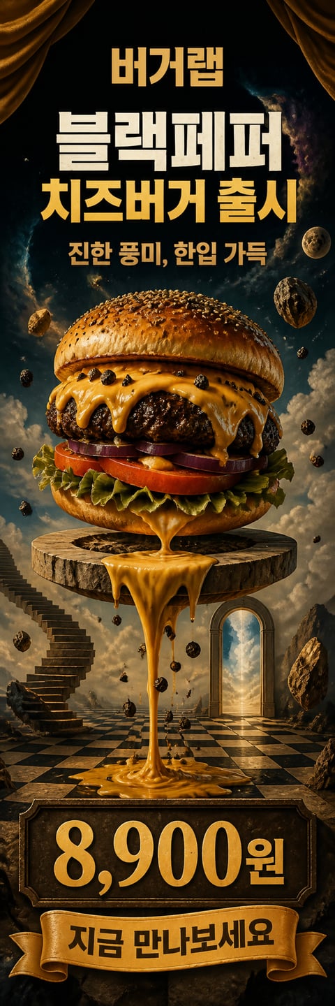 Surrealism 스타일을 직접 주입해 생성한 완성 이미지형 Y배너 템플릿