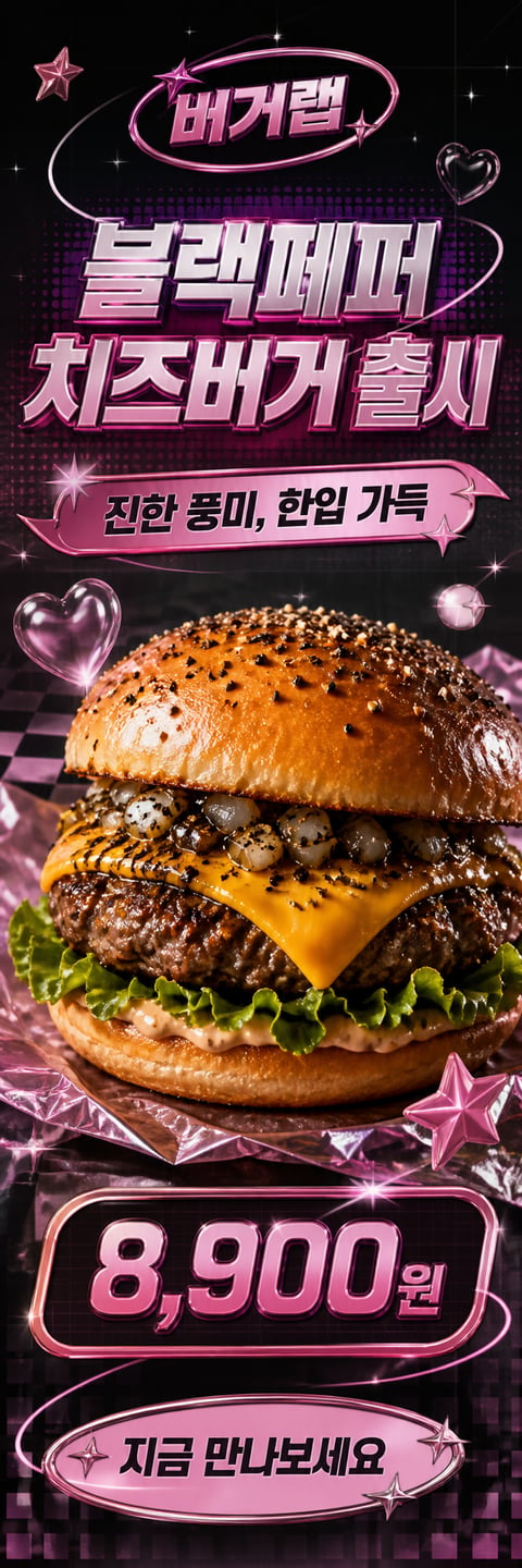 Y2K Aesthetic 스타일을 직접 주입해 생성한 완성 이미지형 Y배너 템플릿