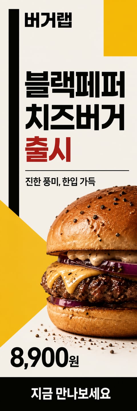 Swiss Design 스타일을 직접 주입해 생성한 완성 이미지형 Y배너 템플릿
