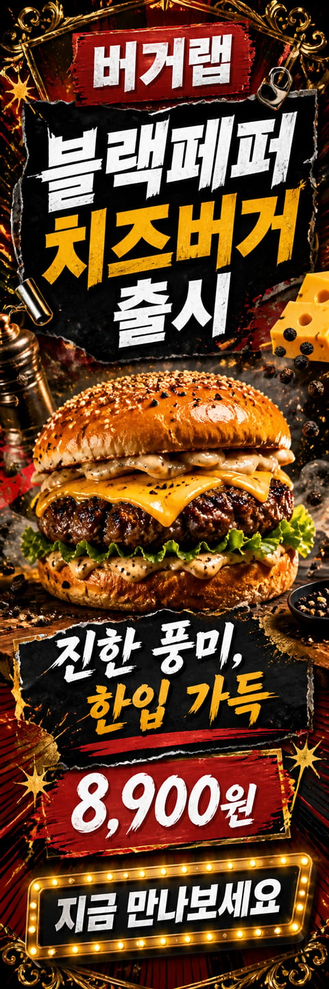 Maximalism 스타일을 직접 주입해 생성한 완성 이미지형 Y배너 템플릿